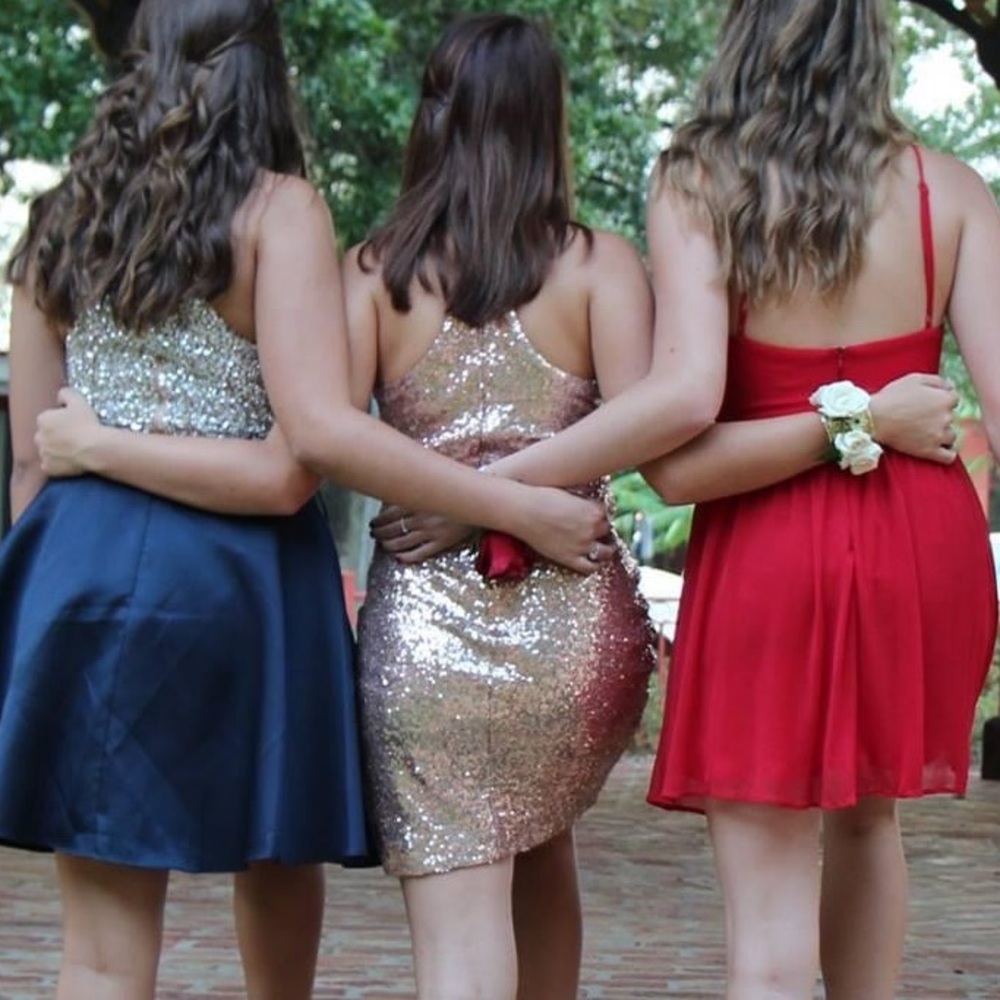 Rose Gold Short Sequin Dress